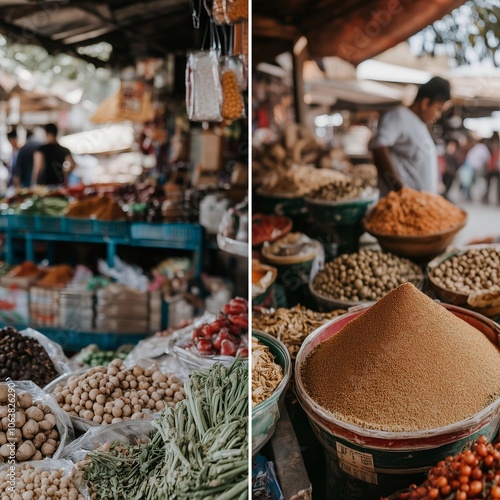 Bustling Market Life