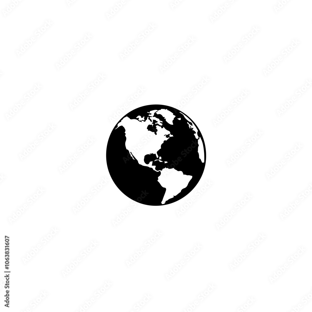 Obraz premium Earth Planet Simple Vector Logo