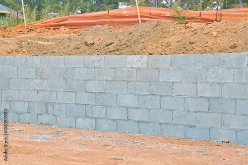 Backyard retaining wall