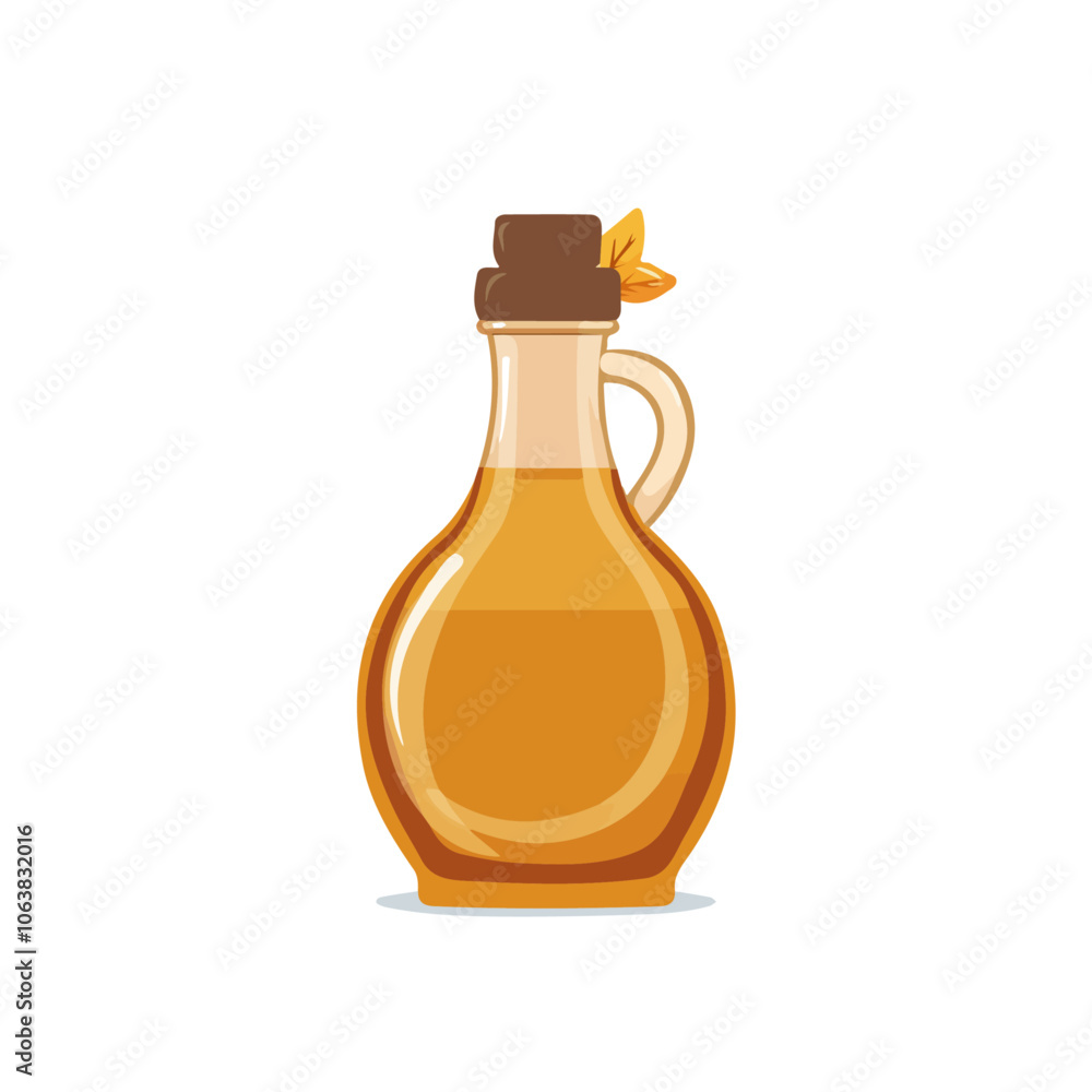 2D flat vector illustration syrup bottle icon isolated on a white background. 2D flat vector illustration syrup bottle icon isolated on a white background.