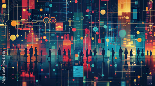 A modern, high-resolution poster featuring icons of diverse cultures and business roles connected by colorful lines; the scene represents unity, inclusivity, and a shared entrepreneurial spirit.