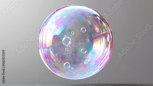 Floated soap bubble isolated on transparency background

 photo