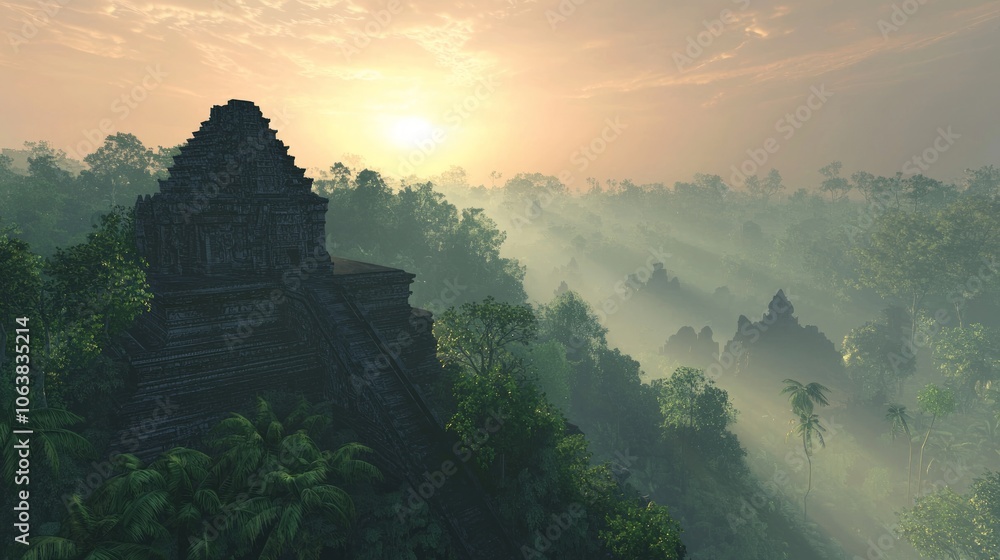 Serene Mystical Jungle Temple at Dawn - Captivating Atmosphere of Discovery | Ultra-Detailed Photo of Ancient Temple in Misty Jungle Serene Mystical Jungle Temple at Dawn - Captivating Atmosphere of Discovery | Ultra-Detailed Photo of Ancient Temple in Misty Jungle