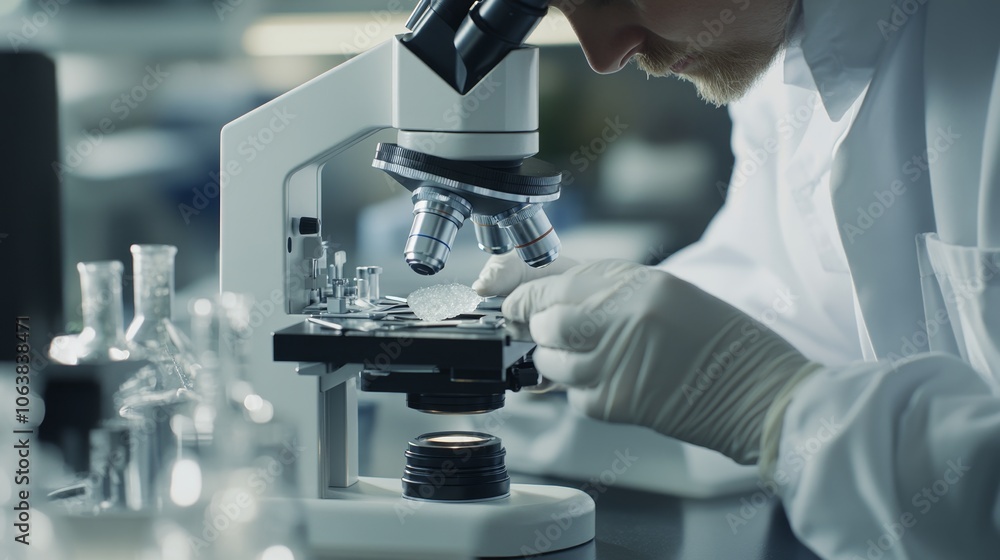 Scientist conducts microscopic research to uncover new discoveries Scientist conducts microscopic research to uncover new discoveries