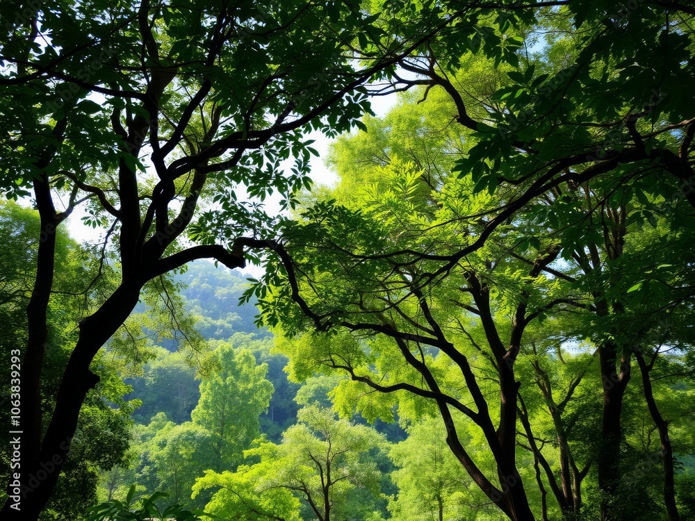 A lush and vibrant forest scene with sunlight filtering through the dense canopy, creating a beautiful natural background, canopy, sunlight A lush and vibrant forest scene with sunlight filtering through the dense canopy, creating a beautiful natural background, canopy, sunlight