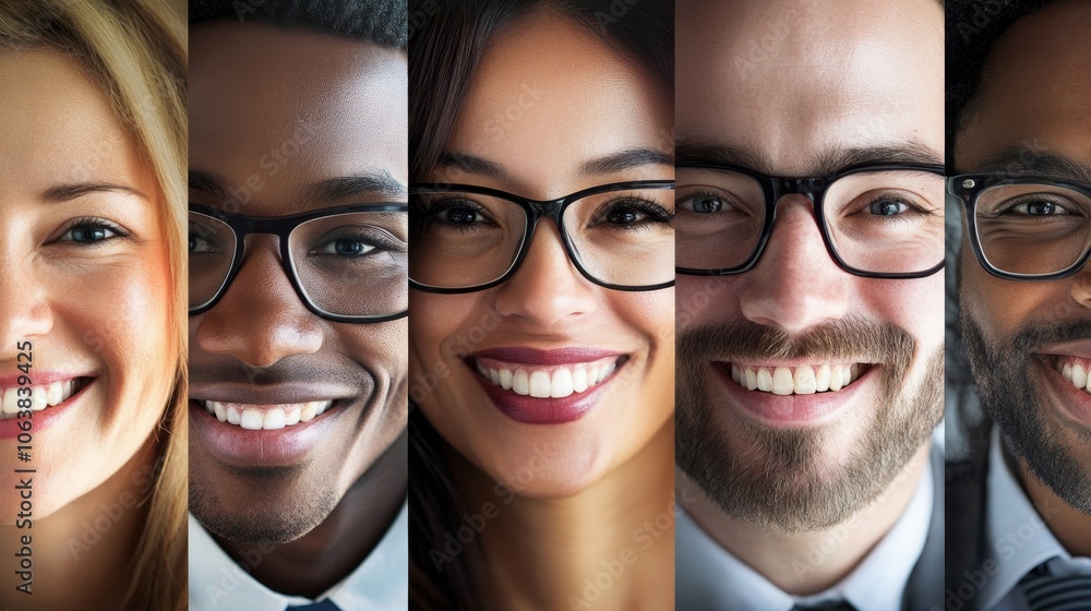 Diverse group of smiling individuals showcasing joy and connection Diverse group of smiling individuals showcasing joy and connection