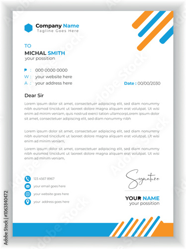 modern Letterhead Template Layout design
