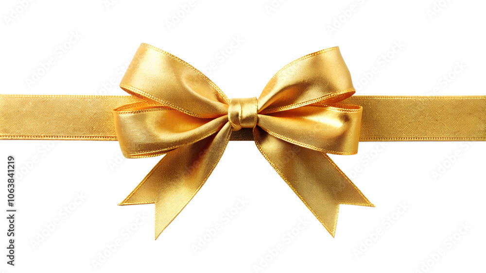 golden bow isolated on white