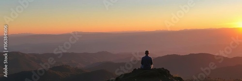 A breathtaking view of a mountain range during sunset, with vibrant colors painting the sky, tranquility, scenic view