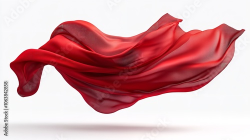 Floating red fabric blowing isolated on transparency background

 photo