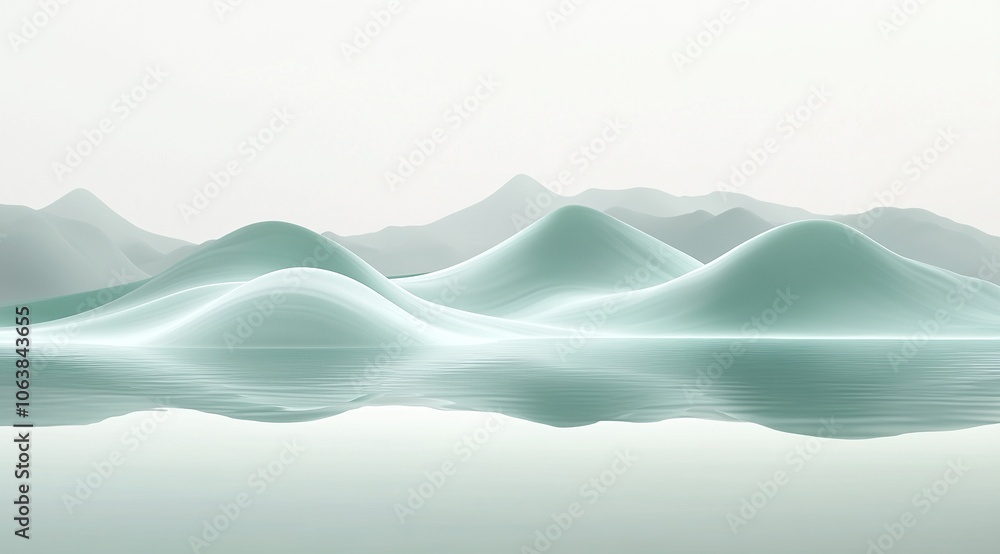 Abstract aqua wave-like shapes in soft gradient. Abstract aqua wave-like shapes in soft gradient.