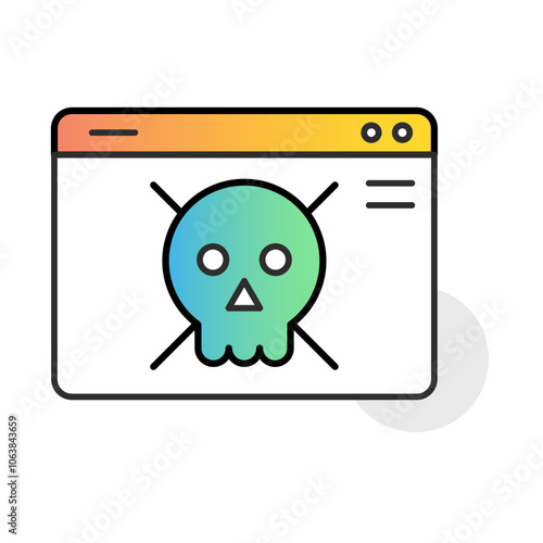 Malicious Website. Icons Included: Cybersecurity Threat, Malware, Phishing