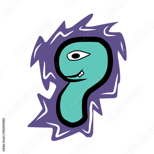 Monster caracter image cartoon cute ,funny, abstrac and elegand