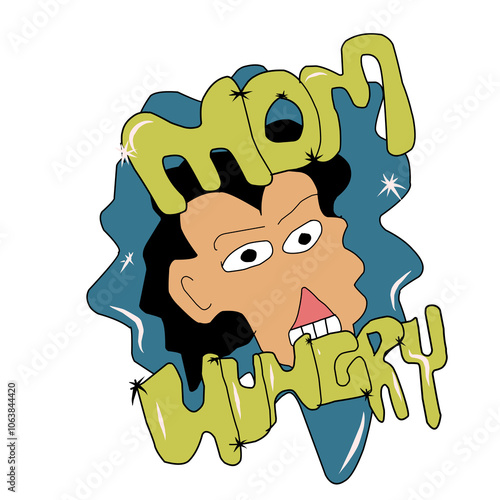 Cartoon caracter image and text
