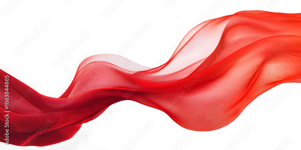 wave red silk fabric. 3d. material. texture. fluttering translucent fabric isolated on transparent background wave red silk fabric. 3d. material. texture. fluttering translucent fabric isolated on transparent background