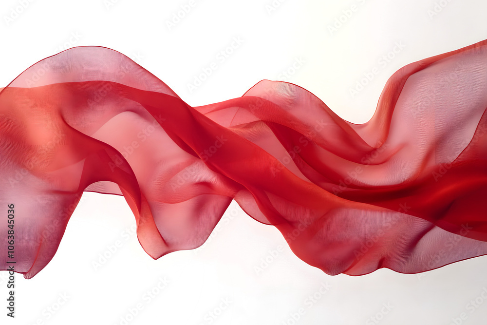 wave red silk fabric. 3d. material. texture. fluttering translucent fabric isolated on transparent background wave red silk fabric. 3d. material. texture. fluttering translucent fabric isolated on transparent background