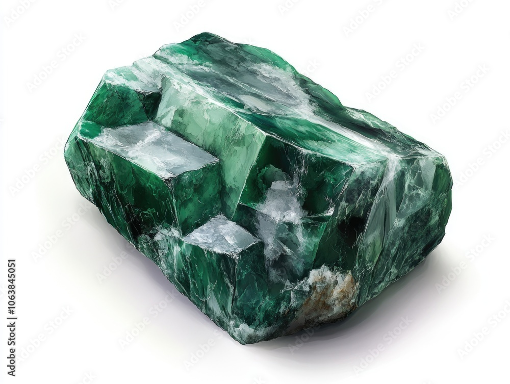 Green Rock on White Surface Green Rock on White Surface