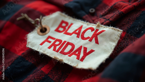 Fashion piece highlighted by a Black Friday label emphasizing November savings opportunities. photo