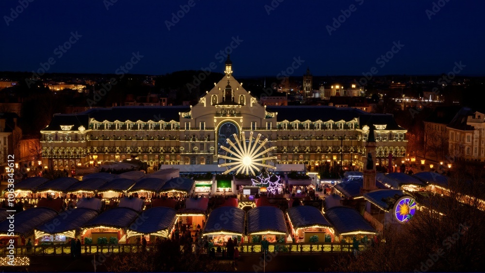 Naklejka premium city parliament at night