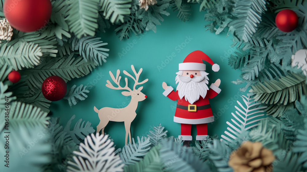 Celebrate the holiday spirit with a delightful cartoon background featuring Santa Claus and his merry reindeer.Christmas Santa and His Reindeer Adventure. Celebrate the holiday spirit with a delightful cartoon background featuring Santa Claus and his merry reindeer.Christmas Santa and His Reindeer Adventure.