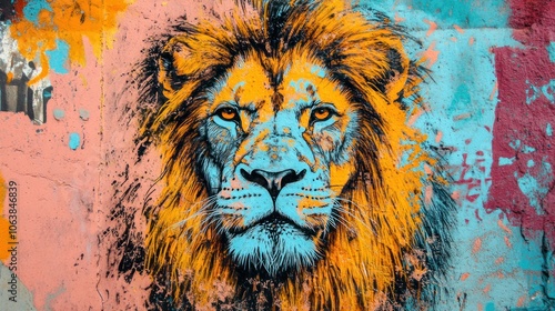 Lion Graffiti Art photo