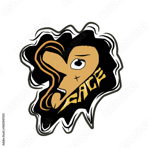 Face monster cartoon caracter