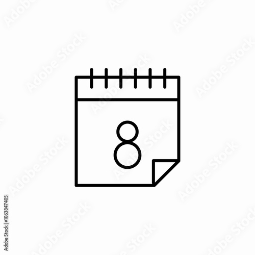 8 march calendar icon sign vector