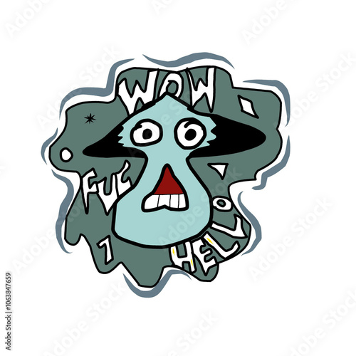 Monster caracter image cartoon cute ,funny, abstrac and elegand
