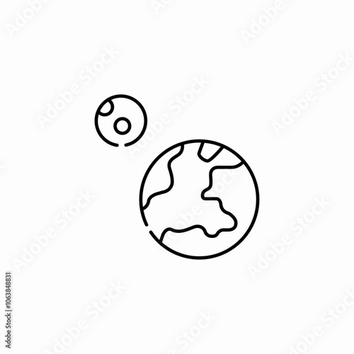 moon earth satellite icon sign vector
