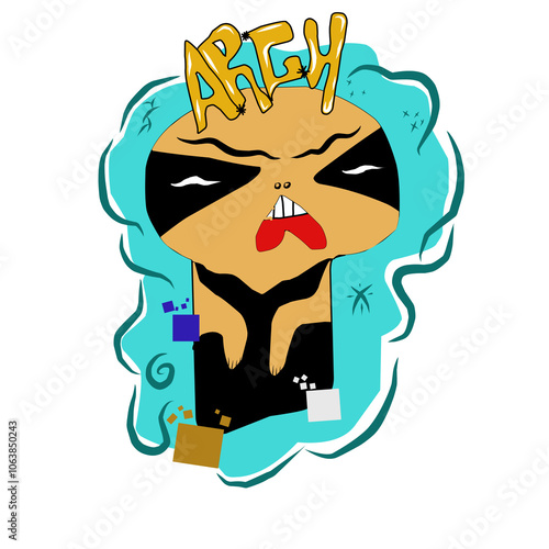 person with a mask cartoon