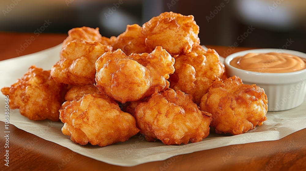 Crispy Fried Cheese Balls with Creamy Dip Appetizer Snack Food Crispy Fried Cheese Balls with Creamy Dip Appetizer Snack Food