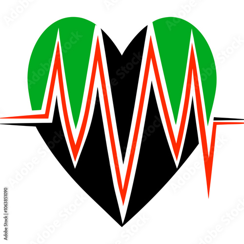 a clean abstract representation of a heartbeat heart and heartbeat Vector Design and illustration