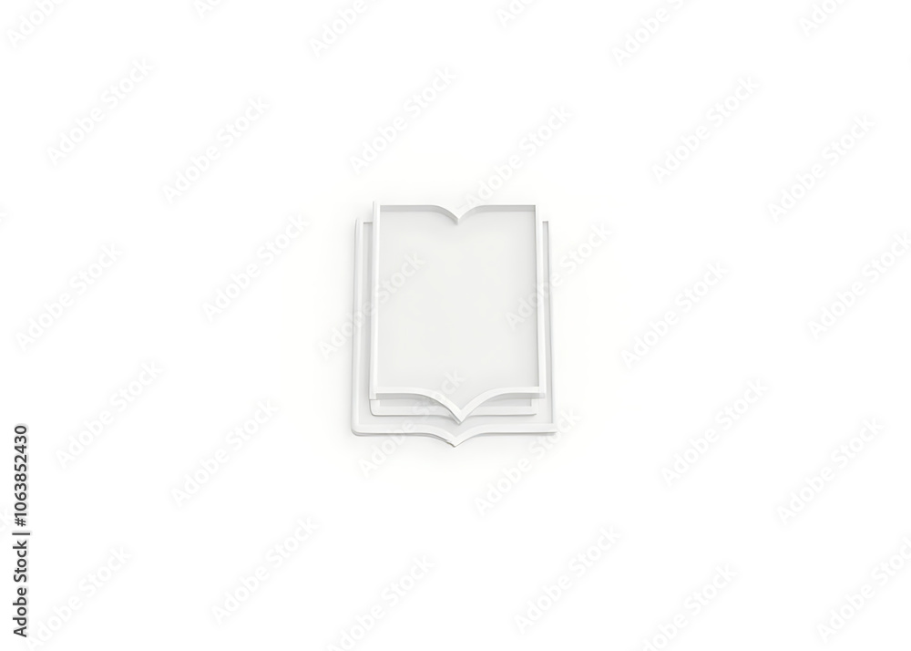 A simple book icon is depicted in isolation against a clean white background A simple book icon is depicted in isolation against a clean white background