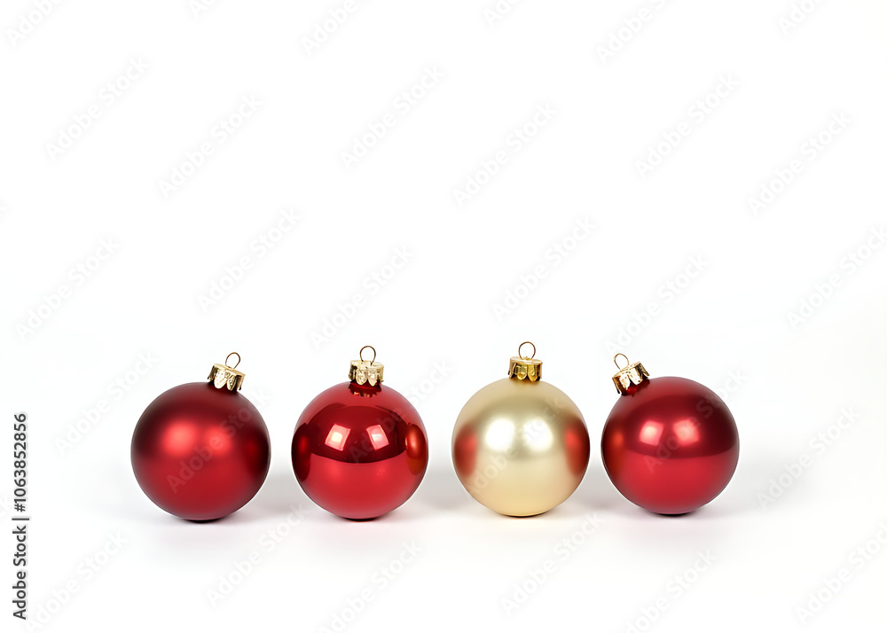 A set of simple Christmas balls isolated on a clean white background for holiday decorations and festive themes A set of simple Christmas balls isolated on a clean white background for holiday decorations and festive themes