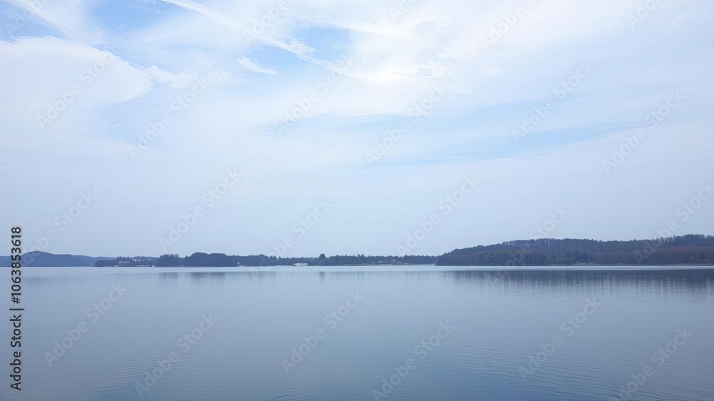 A serene landscape of a calm lake reflecting the surrounding trees and sky, beautiful, scenery A serene landscape of a calm lake reflecting the surrounding trees and sky, beautiful, scenery