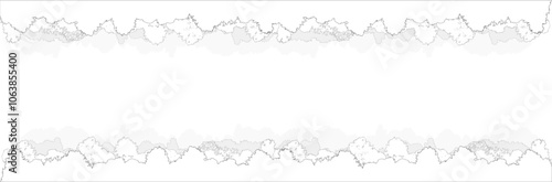 Minimal style cad tree line drawing, Side view, set of graphics trees elements outline symbol for architecture and landscape design drawing. Vector illustration in stroke. tropical forest