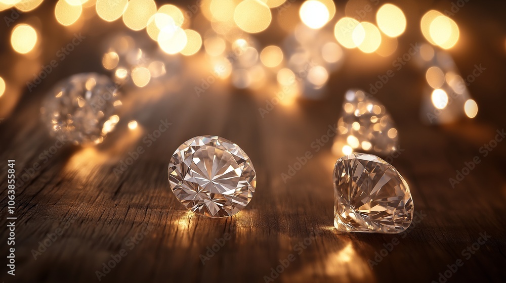 diamonds on wooden background, Sparkling Diamond diamonds on wooden background, Sparkling Diamond