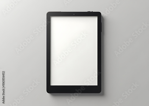 A prototype of a book cover design is shown in the mockup on a square tablet screen