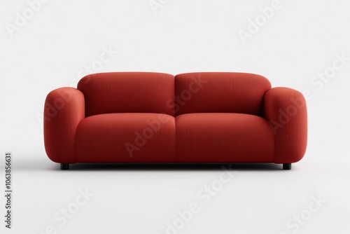 Red Couch on White Background - Furniture Design - Home Decor Industry