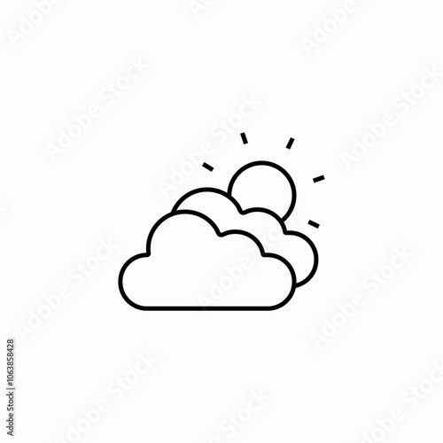 cloud sun weather icon sign vector