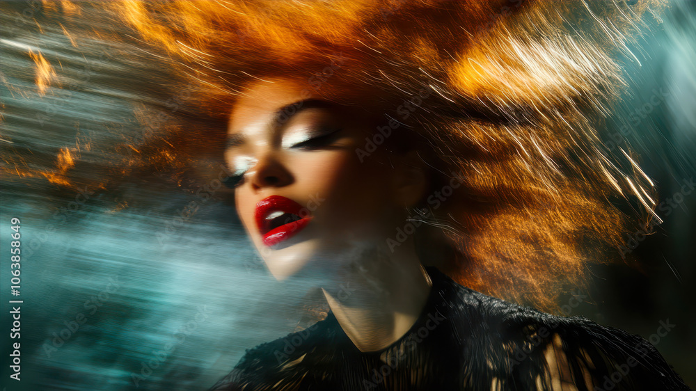 Dynamic Motion Blur Capturing a Model With Flowing Hair in an Artistic Expression of Movement Dynamic Motion Blur Capturing a Model With Flowing Hair in an Artistic Expression of Movement