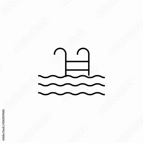 pool ladder icon sign vector