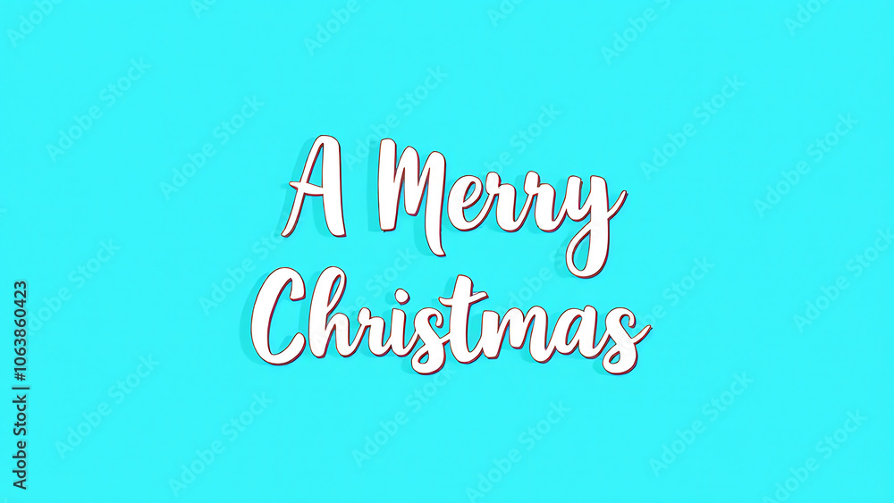 A merry Christmas vector set featuring a modern design with bold lettering on a bright blue background for digital use A merry Christmas vector set featuring a modern design with bold lettering on a bright blue background for digital use