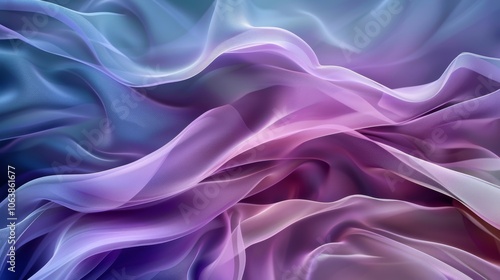 A vibrant dance of purple and blue silk waves create a mesmerizing, fluid abstract pattern, evoking a sense of elegance and tranquility.