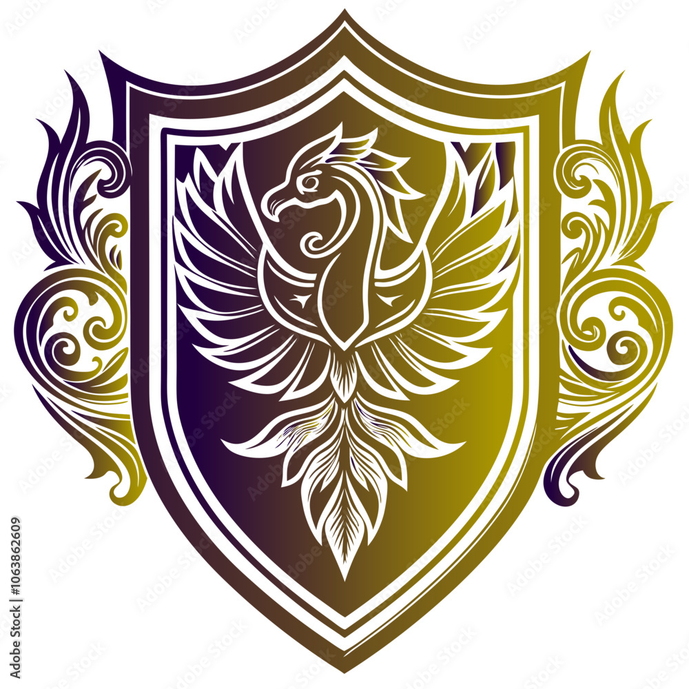 coat of arms with wings a shield design with heraldic Vector Design and illustration coat of arms with wings a shield design with heraldic Vector Design and illustration