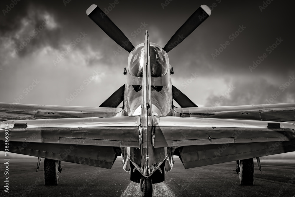 historical fighter plane on a runway