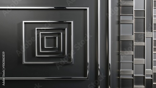 Geometric Chrome Metal Wall Panel for Modern Interior Design