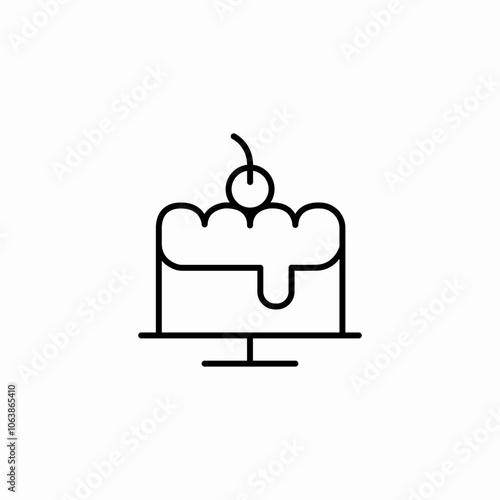 cake dessert icon sign vector