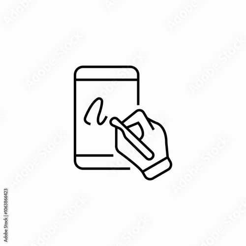 phone digital signature pen icon sign vector
