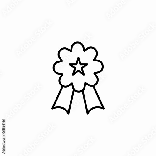 ribbon badge award icon sign vector